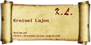 Kreisel Lajos névjegykártya